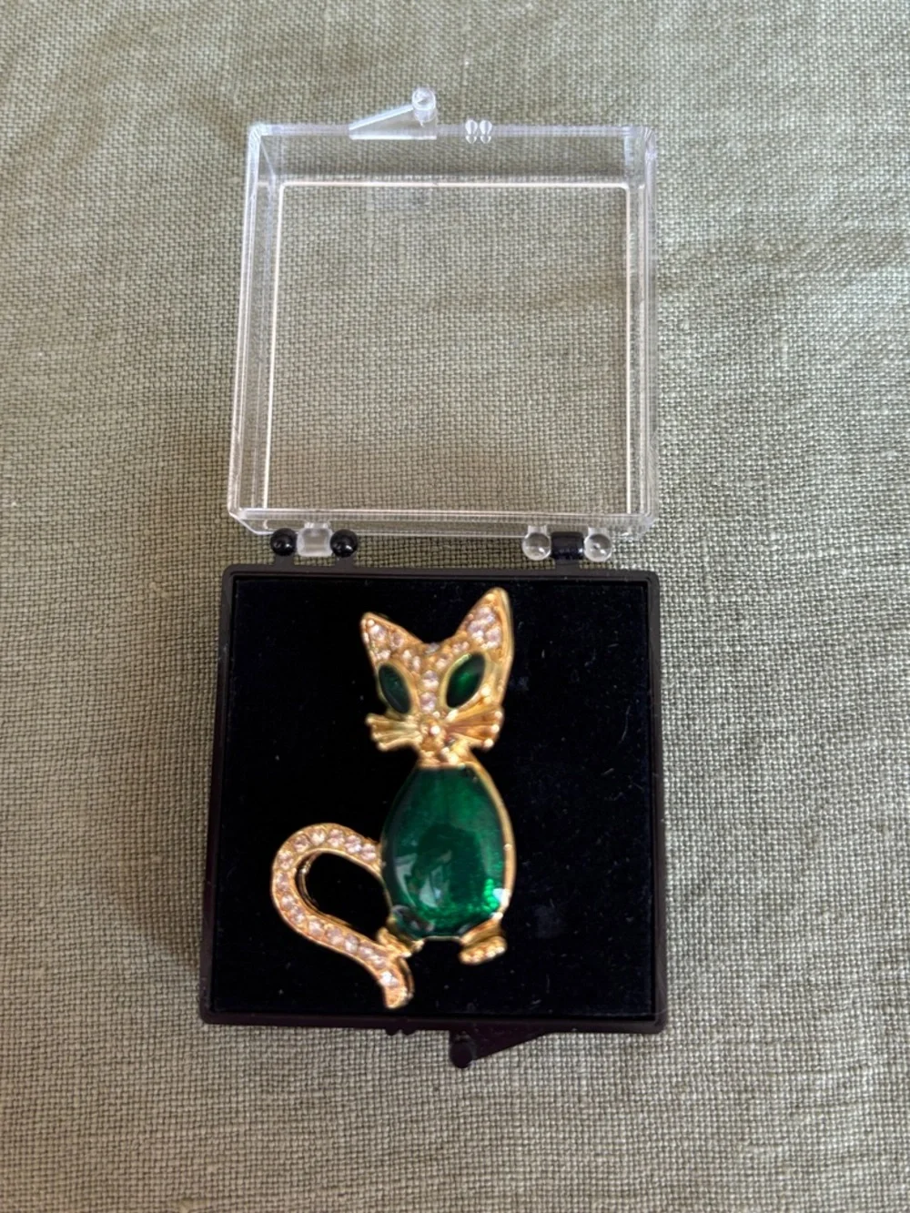 Cat Pins & Tiny Box with Stud Earrings